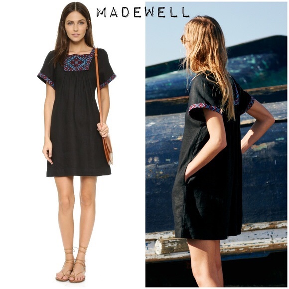 helsi gemma embroidered dress lemlem Women's NIA Hand woven Midi Slip Dress in Leliti Black